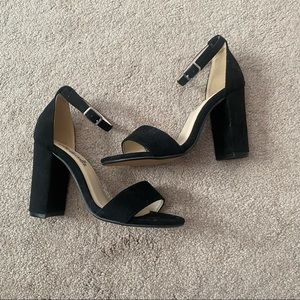 Black Suede Block Heels